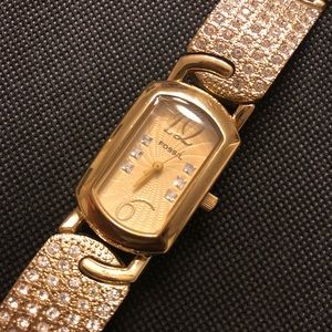 Women’s Gold and Rhinestone Fossil Watch